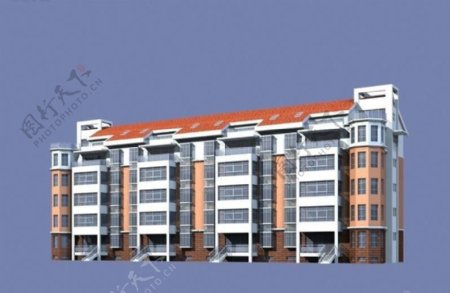 欧式住宅高层建筑3d模型