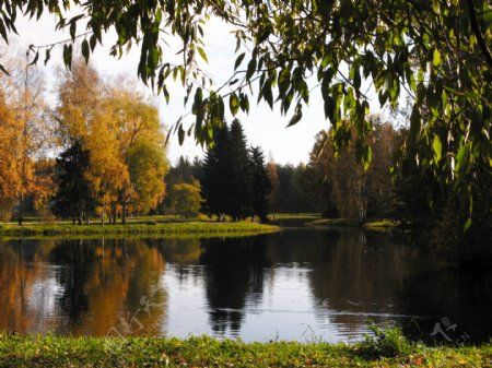 欧洲园林秋景图片