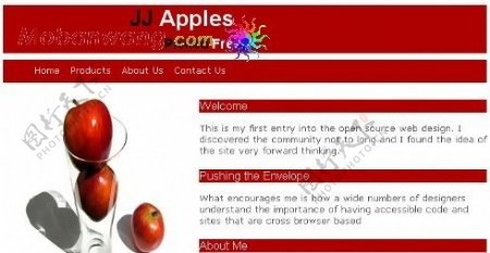红色苹果介绍网页模板