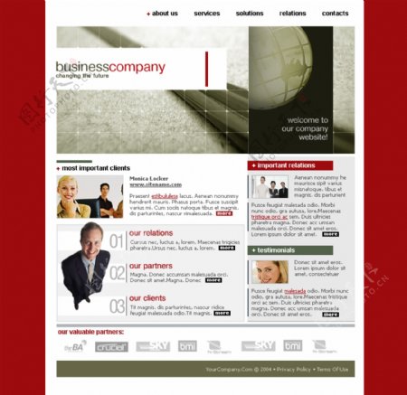 全球商务企业网页模板