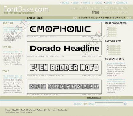 字体网站网页模板