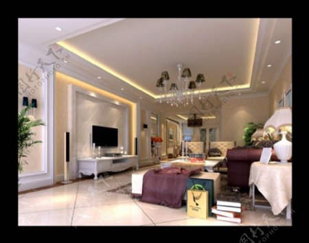 客厅卧室效果图带3D和完整的CAD施工图