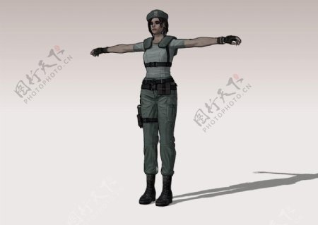美国女兵3D模型