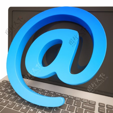 在符号键盘显示在线邮件通信