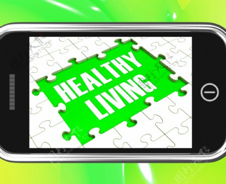 健康生活的智能手机上显示的健康饮食