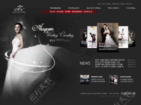 简约黑色韩式网站图片