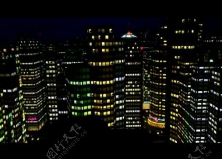 城市楼房夜景视频素材图片