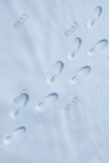 高清雪地脚印图