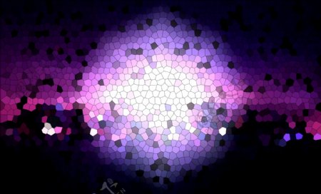 紫色光球多边形彩色玻璃背景