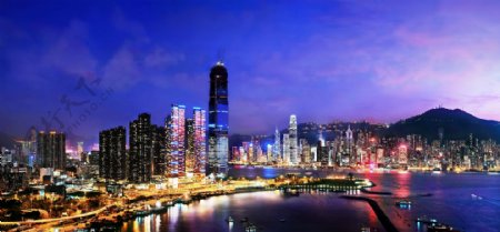 璀璨香港城市夜景