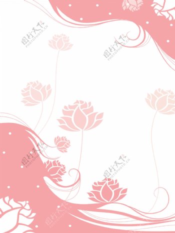 粉色浪漫睡莲花朵移门图