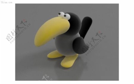 3D卡通大嘴鸟模型