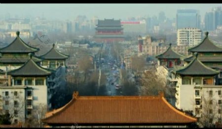 北京建筑人流背景视频图片