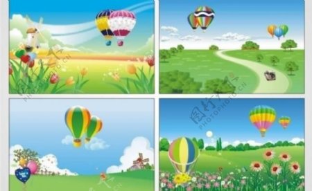 热气球气球风景图片