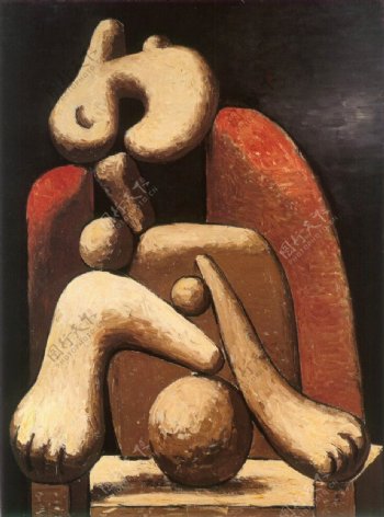 1932Femmeaufauteuilrouge西班牙画家巴勃罗毕加索抽象油画人物人体油画装饰画
