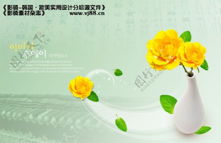 鲜花花朵花卉花束插花艺术盆栽影骑韩国实用设计分层源文件PSD源文件