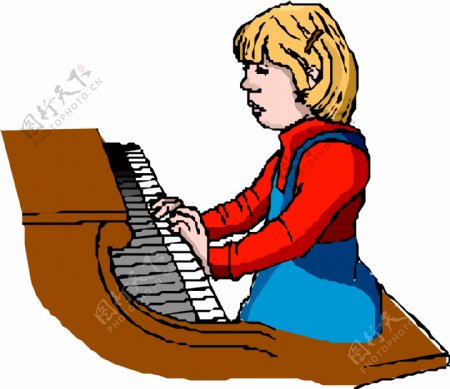 弹钢琴儿童图片