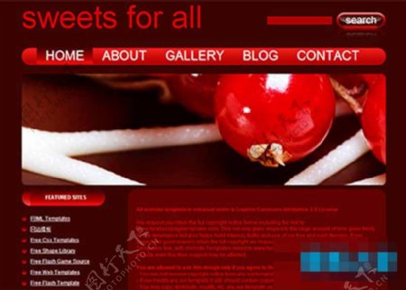暗红色糖果甜食网站CSS模板