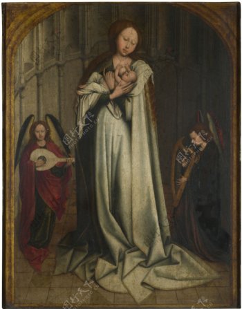 罗伯特圣母圣婴与两个天使图片
