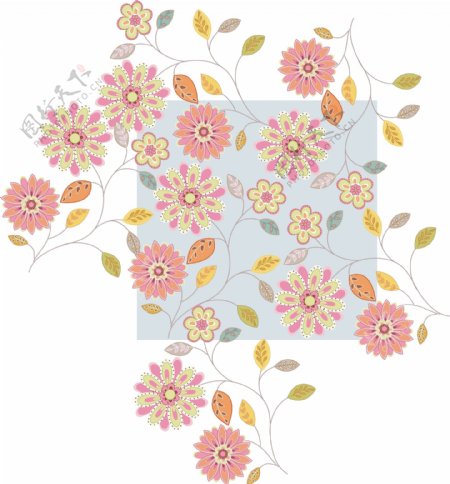 韩国花纹底纹素材矢量图122