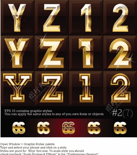 黄金字母拼音数字图片
