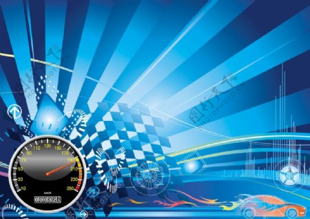 速度与激情赛车主题海报矢量素