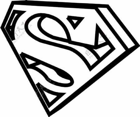 superman黑白立体LOGO矢量图