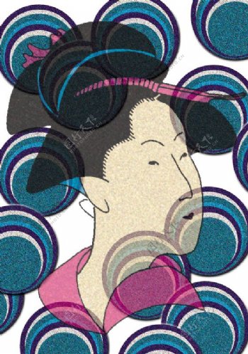 位图人物日本女人民族色彩免费素材