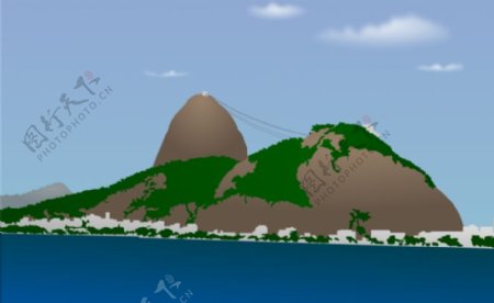 糖面包山在巴西的矢量图像