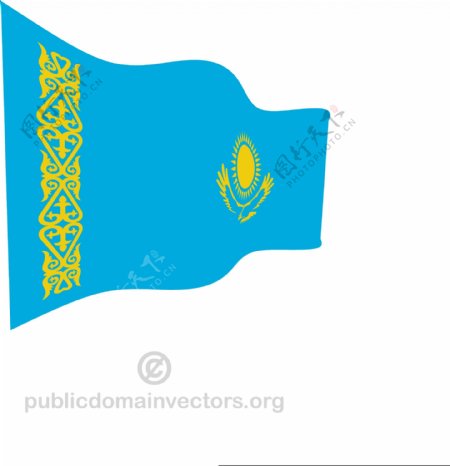 波浪形的哈萨克斯坦国旗