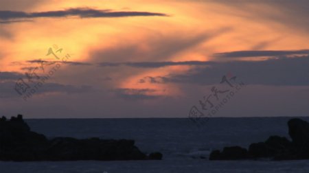 橙色日落在太平洋3股票的录像视频免费下载