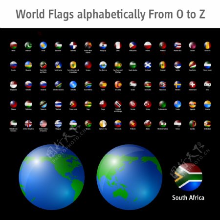 世界各国国旗图标矢量素材2