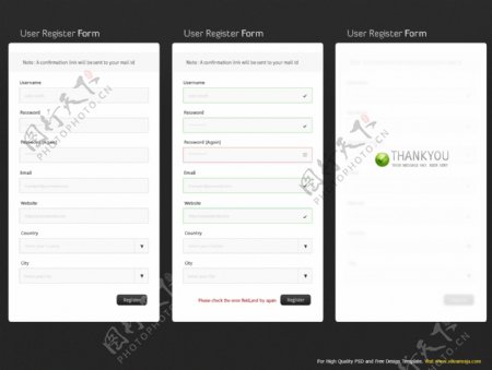 清洁用户登记表元件PSD