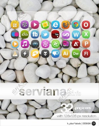37丰富多彩的塞尔维亚纳网络社交图标png