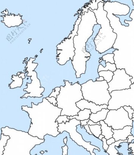 欧洲地图矢量剪贴画的