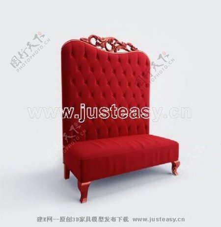 大红色的沙发椅子单人沙发布艺沙发柔软的沙发沙发