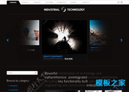 黑色大图幻灯漂亮的企业网站模板