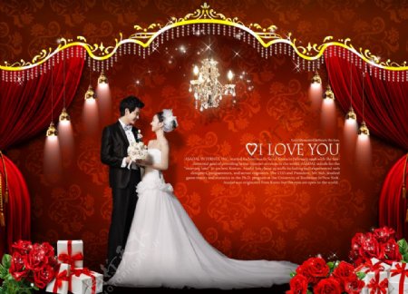 韩国情人节摄影PSD结婚模板