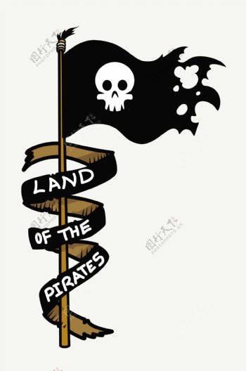 土地的海盗卡通插画矢量