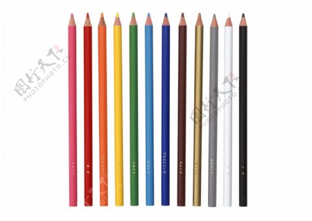 文化用品12色彩色铅笔抠图格式