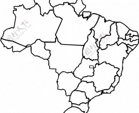 巴西地区的矢量地图