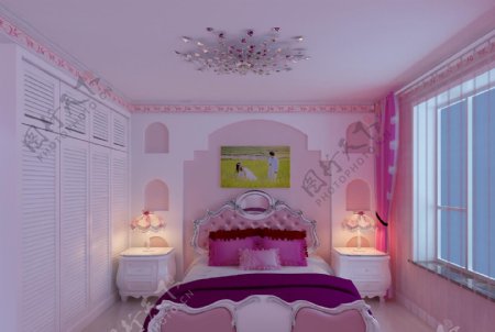 粉色卧房