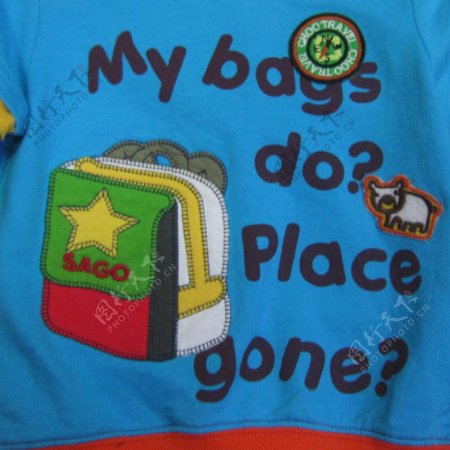 童装T恤图案贴布背包文字免费素材