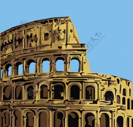 罗马建筑插画