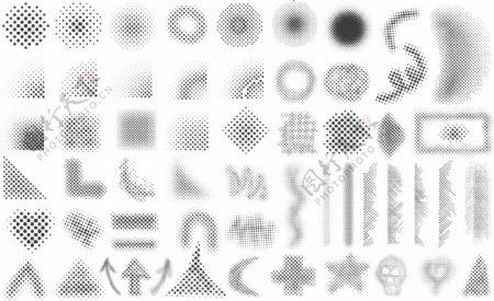 黑白设计元素系列矢量素材9网点图形