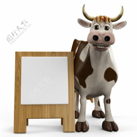 奶牛和广告牌图片