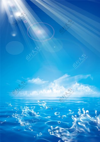 蓝色海水图片