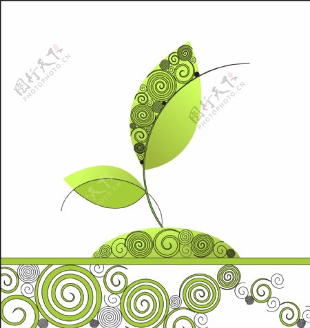 矢量素材绿色植物插图