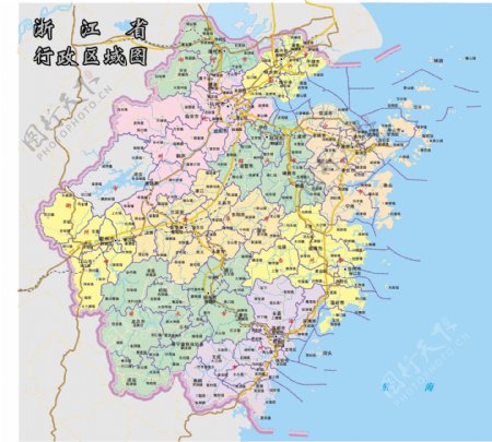 浙江省地图AI文件矢量浙江地图