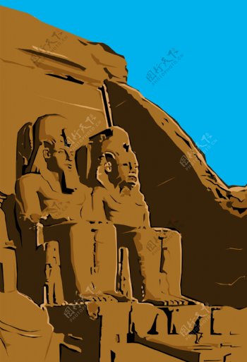 埃及法老像插画